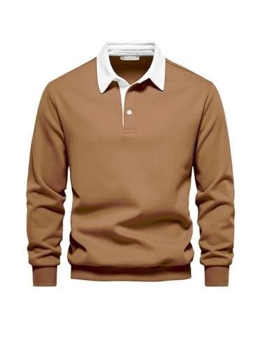 Ghassy Co. Erkek Retro Renk Bloklu Pamuklu Gömlek Yaka Sweatshirt