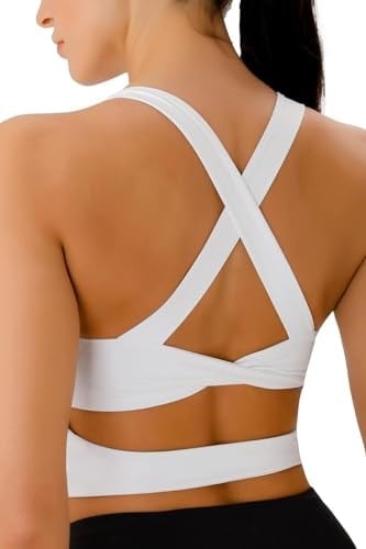 Ghassy Co. Kadın Çarpraz Sırt Detaylı Kaplı Yoga Egzersiz Fitness Spor Sütyeni CRS001 BEYAZ XS