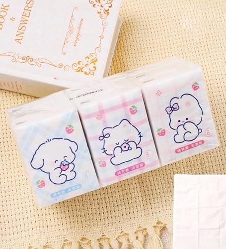 giftmoda Figürlü Mini Cep Mendili 9'lu Set Set (Kedi-Köpek-Tavşan)
