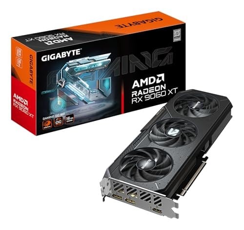 GIGABYTE Radeon RX 9060 XT GAMING OC 16G Ekran Kartı - 16GB GDDR6, 128bit, PCI-E 5.0, 3320 MHz Çekirdek Saat, 2 x DisplayPort, 1 x HDMI, GV-R9060XTGAMING OC-16GD