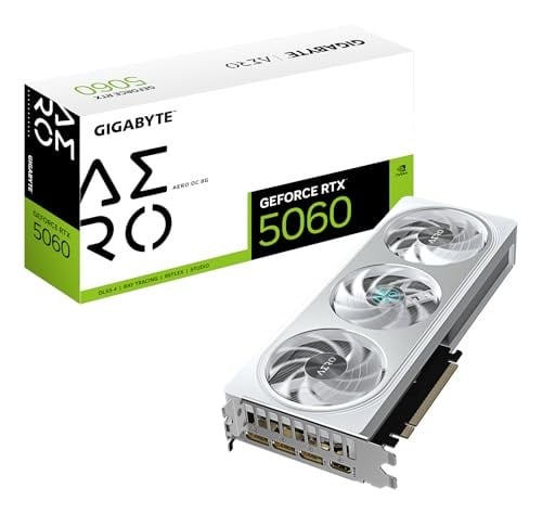 GIGABYTE VGA NVIDIA 8GB GDDR7 RTX5060 AERO OC GV-N5060AERO OC-8GD - Seçenekler: AERO - Beyaz, LOW PROFILE, EAGLE, EAGLE ICE - Beyaz...
