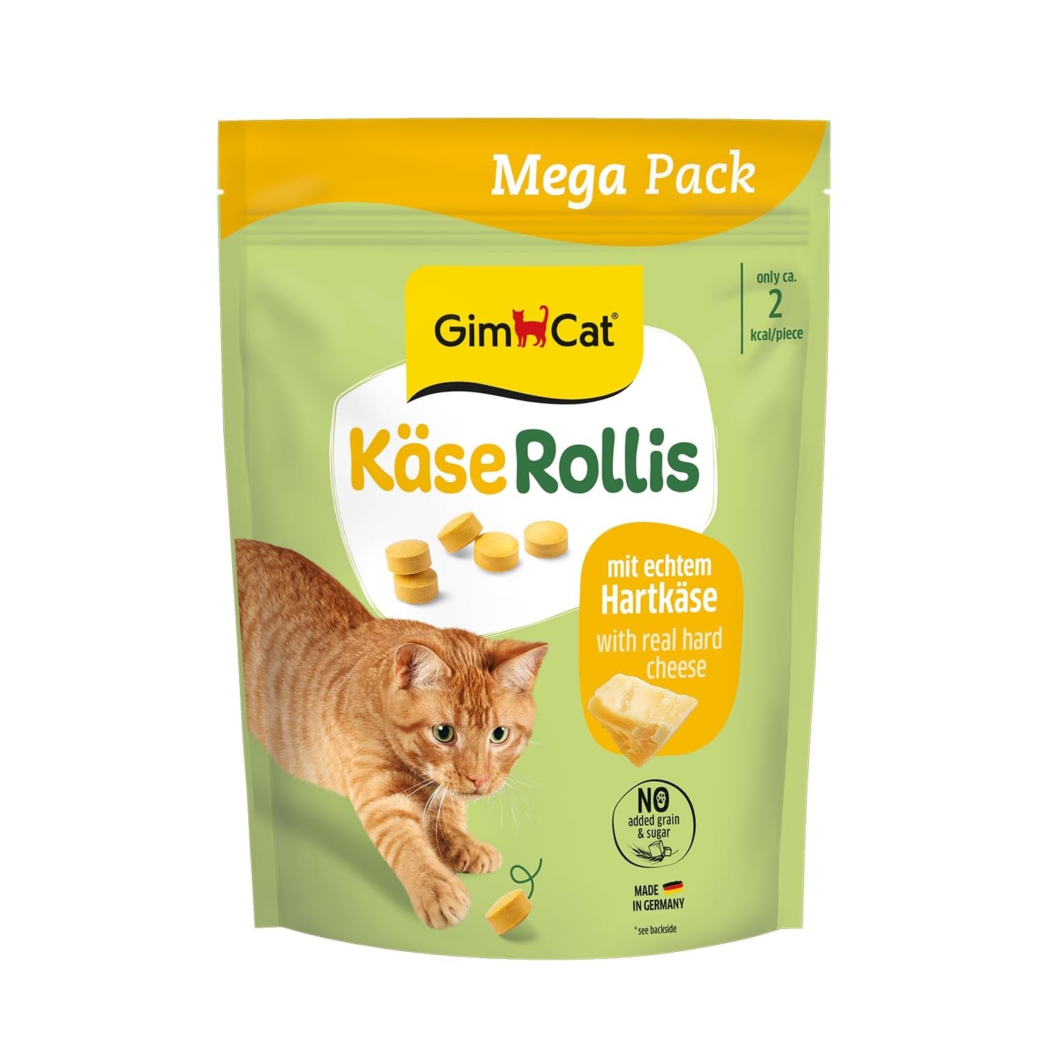 GimCat Peynir rulosu, tahılsız ve vitamin zengini kedi atıştırmalığı, gerçek sert peynirli, 1 torba (1 x 425 g)