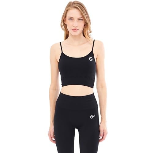 Giorgina Ferri Yumuşak Dokulu, Esnek Destekli Yoga, Koşu, Spor ve Günlük İp Askılı Sporcu Sütyeni Hera