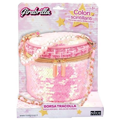 Girabrilla Bag Topcase askılı çanta, silindir şeklinde, payetli