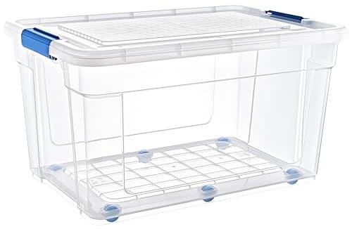 Glassy Şeffaf Tekerlekli 90 L Saklama Kabı - 47,5x69,5x40,5 (h) cm