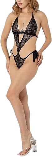 Göğüs Dekolteli Dantel Babydoll-16289 SİYAH S