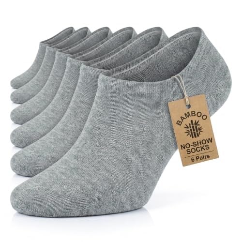 GoWith 3'lü-6'lı Bambu Beyaz Gri Siyah Elastan No Show Görünmez Dikişsiz Yürüyüş Spor Koşu Sneakers Erkek Çorap 3103
