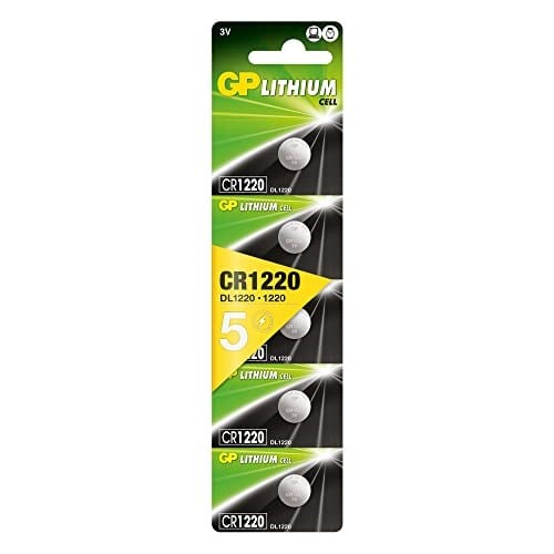 Gp Batteries Cr1220 1220 Boy Lityum Düğme Pil, 3 Volt, 5'li Kart - Seçenekler: Cr1220, Cr1616, Cr1632
