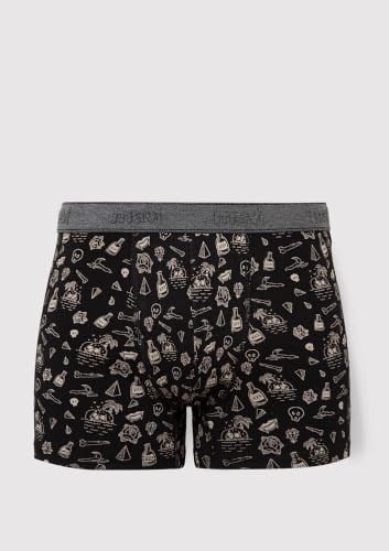 Grafik Baskılı Siyah Boxer 091719-900