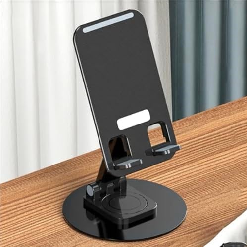 Greenart Alüminyum Tablet ve Telefon Standı, 360 Derece Ayarlanabilir Dönme Özelliği, Çok Amaçlı Masaüstü Dock Tutucu (Siyah)