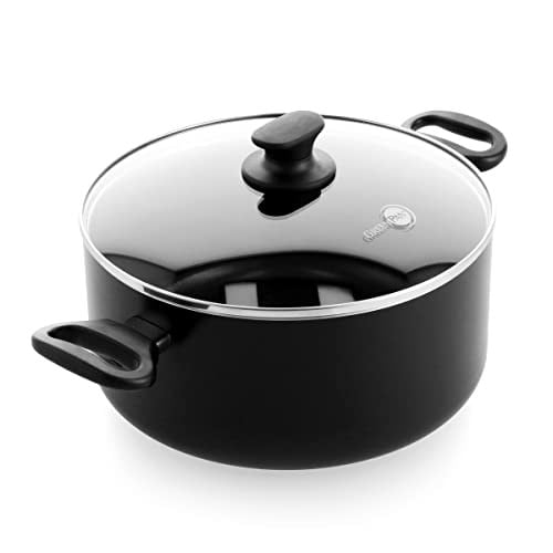 Greenpan Cambridge CW002320 – 002 tencere kapağı/Cam/Alüminyum siyah 24 cm - Seçenekler: 24 cm/3,1l, 24 cm/4,9l Kochtopf