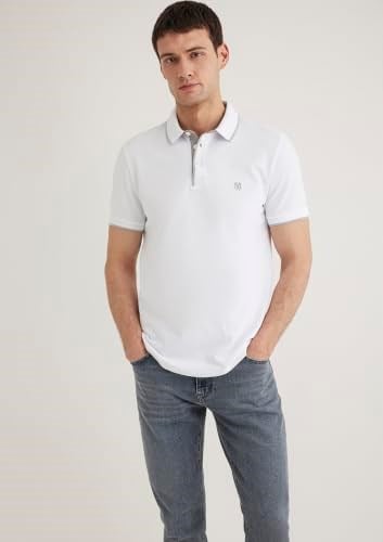 Gri Şerit Detaylı Beyaz Polo Tişört Fitted/Vücuda Oturan Kesim 062373-27879