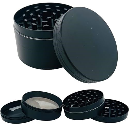 GRINDER Parçalayıcı Metal baharat öğütücü herb spice 4 katmanlı 40MM / 50MM / 63MM (SIYAH, 63MM), ETG-40M-SYH - Bedenler: 40MM, 50MM, 63MM