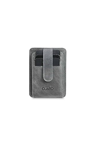 Guard Dikey Crazy Gri Hakiki Deri Kartlık Erkek/Kadın P5171