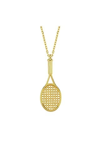 Gümüş Altın Kaplamalı Tenis Raket Kolye