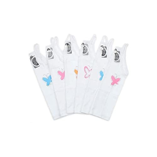 Gümüş İç Giyim İp Askılı Taşlı Kız Çocuk Atlet 6 lı Paket