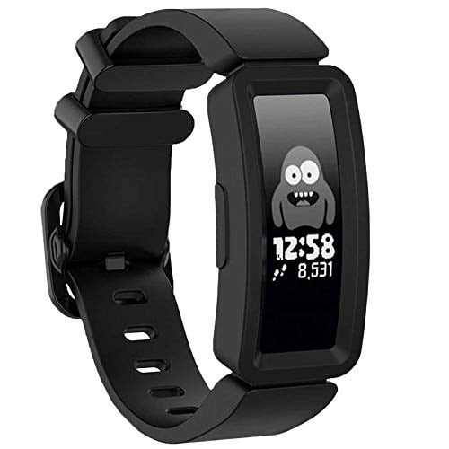 GVFM 6+ Çocuklar için Fitbit Ace 2 Bantları ile Uyumlu, Yumuşak Silikon Bilezik Aksesuarları Spor Kayışı Erkek bantları Fitbit Inspire HR & Ace 2 ile Uyumlu (Siyah)