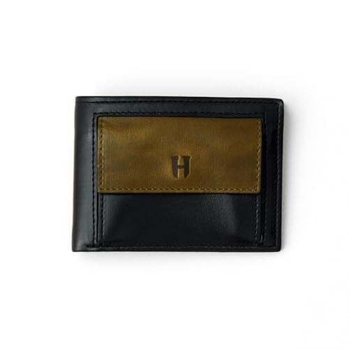 Hakiki Deri Bifold Erkek Cüzdanı Bozuk Para Cepli | Tam Tahıl El İşi Deriden yapılmıştır | Çıtçıtlı RFID Güvenli Cüzdan | Hediye Kutusu ve Emeklilik Doğum Günü için Kesede