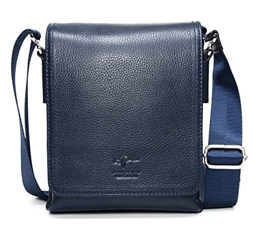 Hakiki Deri Lacivert Erkek Postacı Çantası 5512-L