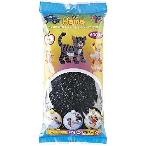 Hama 0644047 - Bügelperlen, 6000 Stück, schwarz