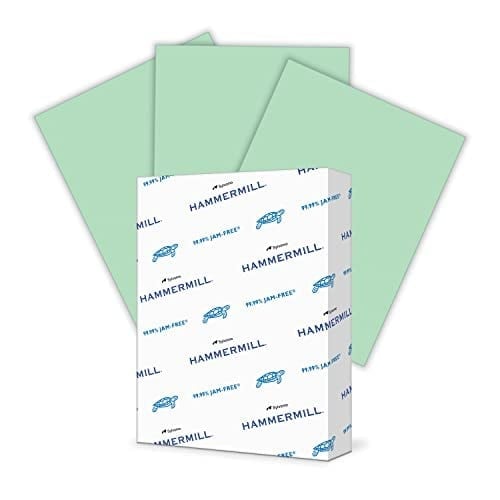 Hammermill Renkli Kağıt, 9 kg Yeşil Yazıcı Kağıdı, 8,5 x 11-1 Rulo (500 Sayfa) - ABD'de üretilmiştir, Pastel Kağıt, 103366R
