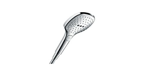 hansgrohe Raindance Select E - Duş Başlığı, 3 Püskürtme Türlü El Duşu (120 x 120 mm), Kireç Önleyici Fonksiyonlu Duş Başlığı, Krom, 26520000