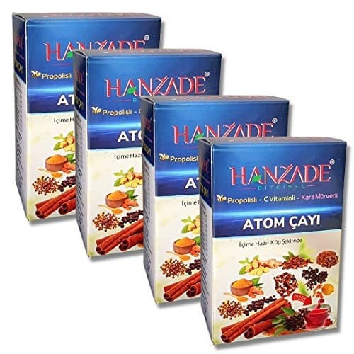 Hanzade Bitkisel Propolisli - C Vitaminli - Kara Mürverli Atom Çayı Kış Çayı 150 Gr x 4 Adet