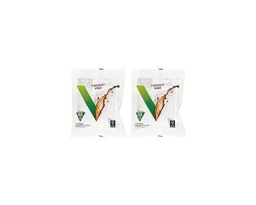 Hario V60 kağıt kahve filtresi, tek kullanımlık konik filtre, boyut 02, beyaz, 100 adet, 2 adet