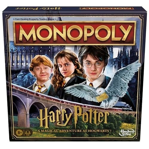 Hasbro Gaming Monopoly Harry Potter Sürümü Masa Oyunu | Hogwarts'ta Büyülü Bir Macera | 8 Yaş ve Üzeri | 2 ila 6 Oyuncu | Aile Oyunları | Çocuklar ve Yetişkinler İçin Hediyeler