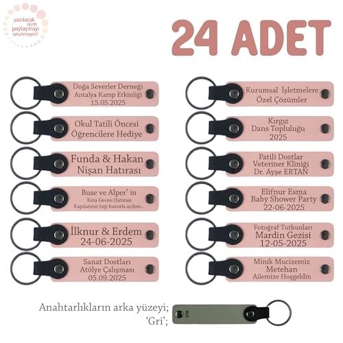 Hatıra Anahtarlık Set Pudra Gri Kırk Uçurma, 24'lü Set, MH-KAN8583X24, Pudra & Gri, üniseks-bebek