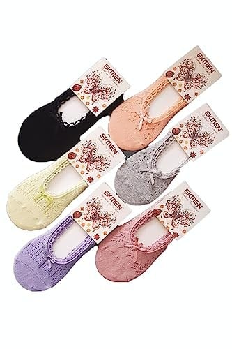 hepsine rakip 6lı Kadın Örgü Babet Çorap Yazlık Terletmez Pamuklu Karışık Soft (Karışık, 35-40)
