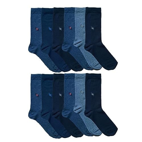 Hepsine Rakip Ekonomik Erkek Uzun Soket Çorap Rejenere Pamuklu 12 li Paket Standart Karışık