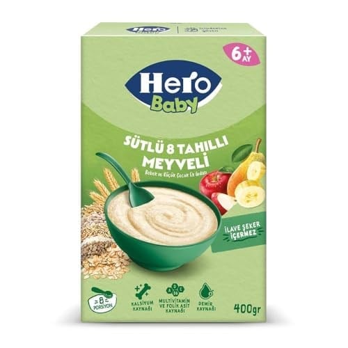 Hero Baby Sütlü 8 Tahıllı Meyveli Kaşık Mama Ekonomik Paket