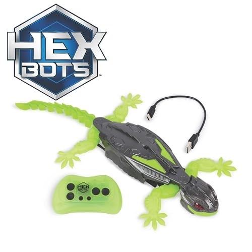 HEX BOTS - WALLCRAWLER Gecko: Lagarto GECO Duvar Tırmanıcısı - Şarj Edilebilir Uzaktan Kumanda Robotu - 6070281-4 Yıl Hediye + - Çocuk Oyuncakları 4 Yaş +
