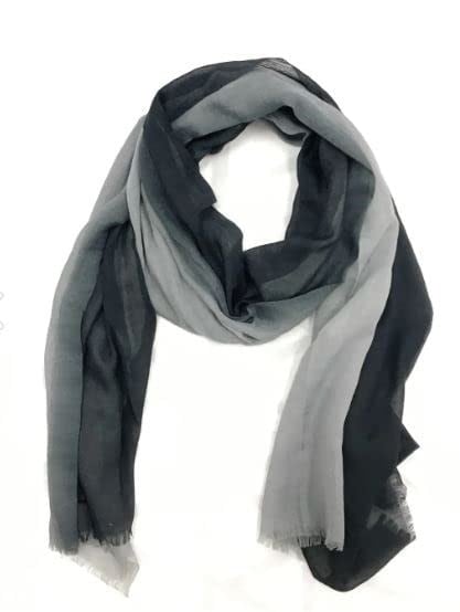 HitDukkan Gri Siyah Renk Geçişli%100 Pamuk Şal 90x190 cm 1000000005493