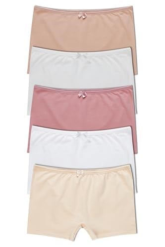 HNX UNDERWEAR 5'li Pamuklu Düz Renk Kadın Boxer Külot Kahve-Beyaz-Vizon-Ekru-Ten L hnxNM6217