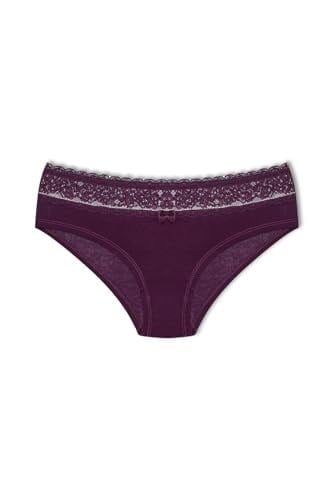 HNX UNDERWEAR Beli Dantelli Yarım Şort Kadın Boxer Külot Mor L hnxNM6076
