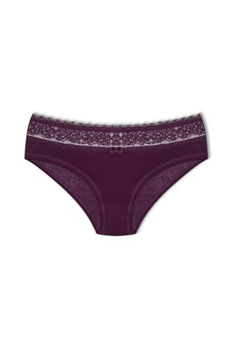 HNX UNDERWEAR Beli Dantelli Yarım Şort Kadın Boxer Külot Mor L hnxNM6076
