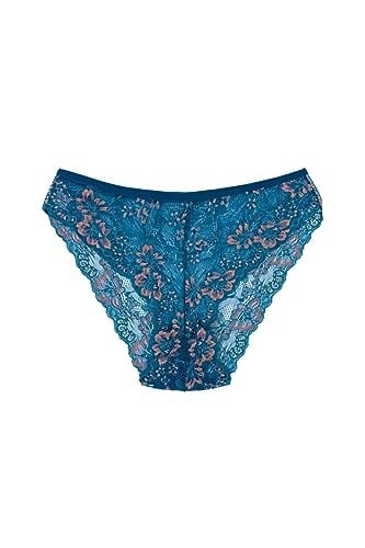 HNX UNDERWEAR Çift Renk Dantelli Kadın Külot (Petrol)