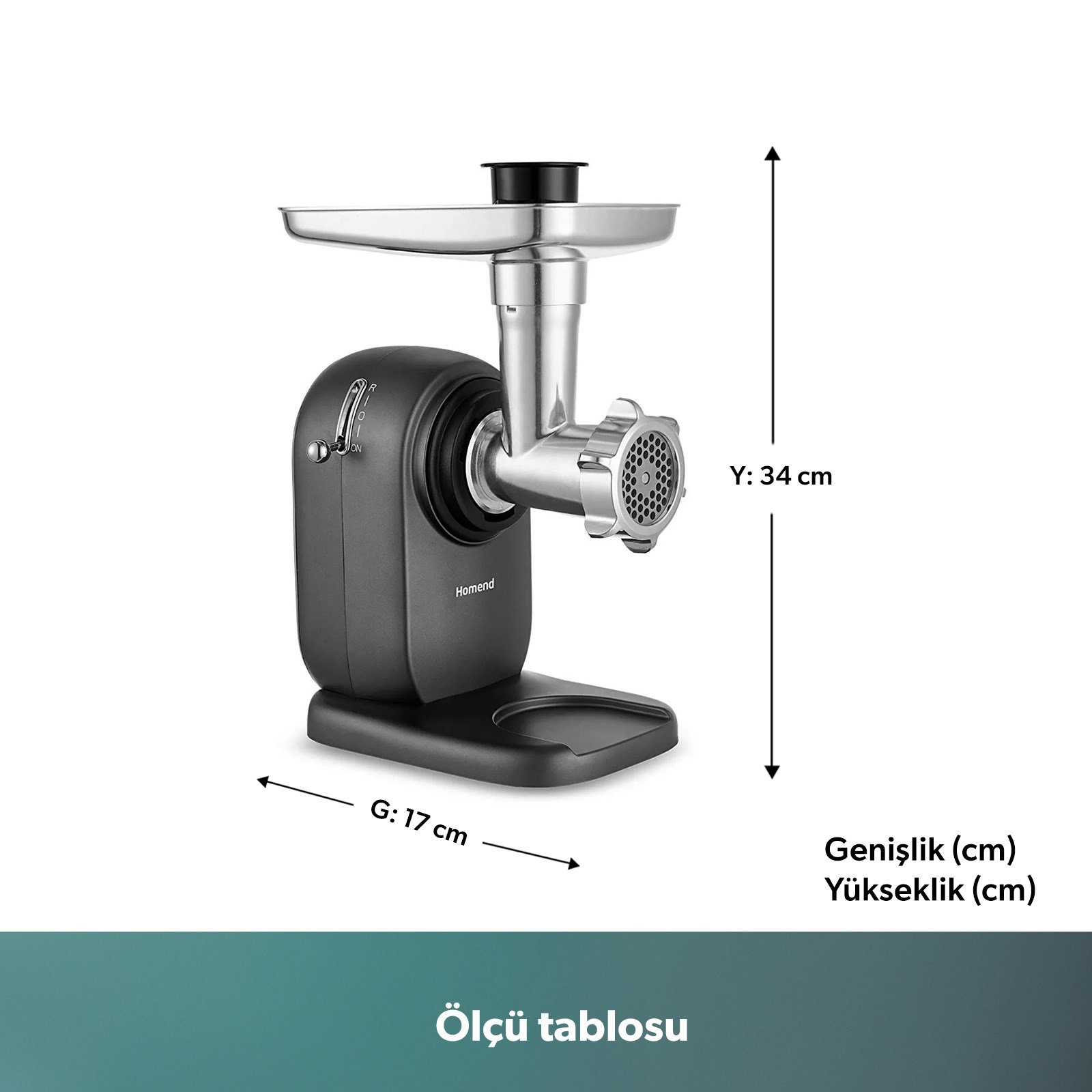 Homend Meatbox 3101H Paslanmaz Çelik Kıyma Makinesi