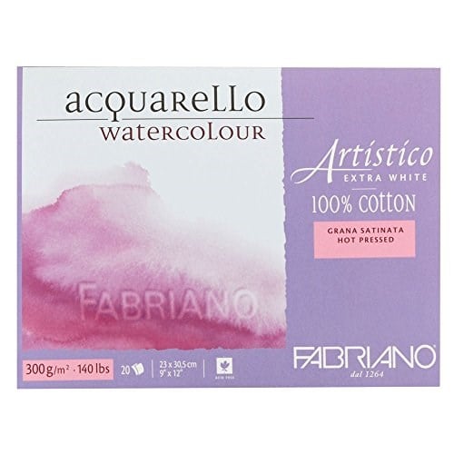 Honsell 302330 - Fabriano Artistico Acquarello sulu boya, yüksek kaliteli sanatçı - sulu boya kartonu, ekstra beyaz, saten sıcak preslenmiş, yakl. 23 x 30,5 cm, 20 yaprak 300 g/m²