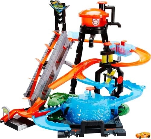 Hot Wheels DEV TİMSAH ARABA YIKAMA OYUN SETİ Hot Wheels Dev Timsah Araba Yıkama Oyun Seti FTB67 FTB67