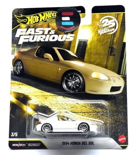 Hot Wheels Hızlı ve Öfkeli Premium Arabalar 1994 Honda del Sol 1:64 Ölçekli Metal Toplayıcı Araç Hızlı ve Öfkeli Film Efsanesi JHW63'ten Esinlenildi