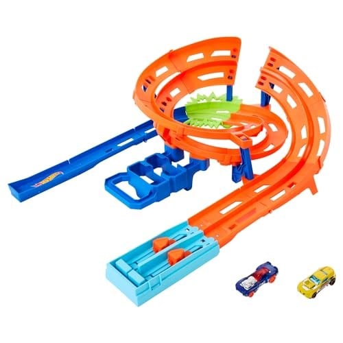 Hot Wheels İkili Yarış ve Akrobasi Pisti Hot Wheels İkili Yarış ve Akrobasi Pisti, 2 adet 1:64 ölçekli oyuncak araba, kolayca saklanabilir HTK17