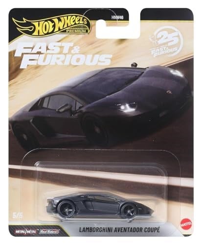 Hot Wheels Premium, Fast & Furious serisinden ilham alan, Lamborghini Aventador Coupé, Koleksiyoncular için Dökme Metaldan Üretilmiş 1:64 Ölçekli Araba, JHW77