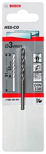 HSS-Co Metal Matkap Ucu 3 * 61 mm 1'li Paket - Bedenler: 1,5 mm, 2 mm, 3 mm, 4,5 mm, Ø 6,5 mm, 7 mm, 8,5 mm, 9 mm...