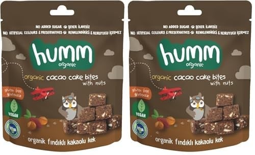Humm Organic Glutensiz Vegan Kakaolu ve Fındıklı Kek 2li paket