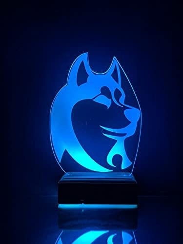 Husky Köpek 3D 16 Renk Gece Lambası