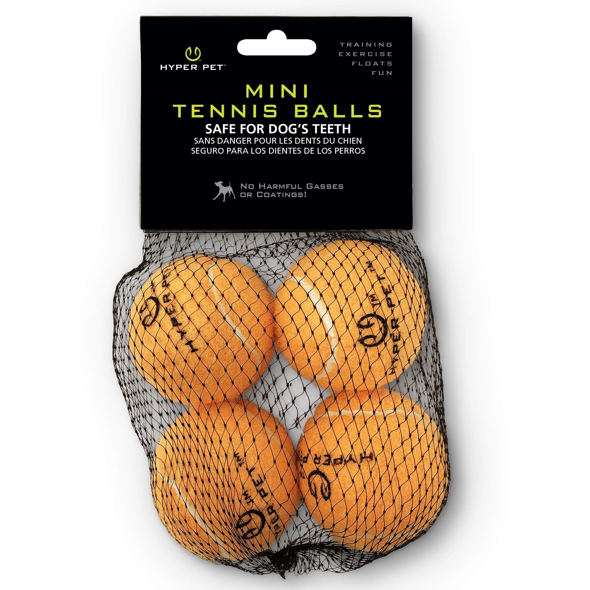 Hyper Pet 4'lü Küçük Tenis Topu Seti – Turuncu – Köpekler İçin Güvenli, Dayanıklı & Yüzen (Small)