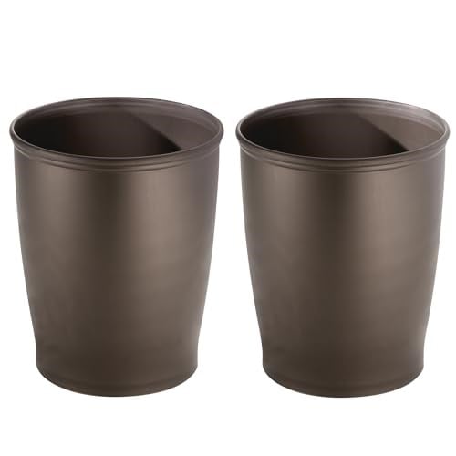 iDesign Küçük Yuvarlak Plastik Çöp Kovaları, Kent Koleksiyonu - 2'li Set, 8.3